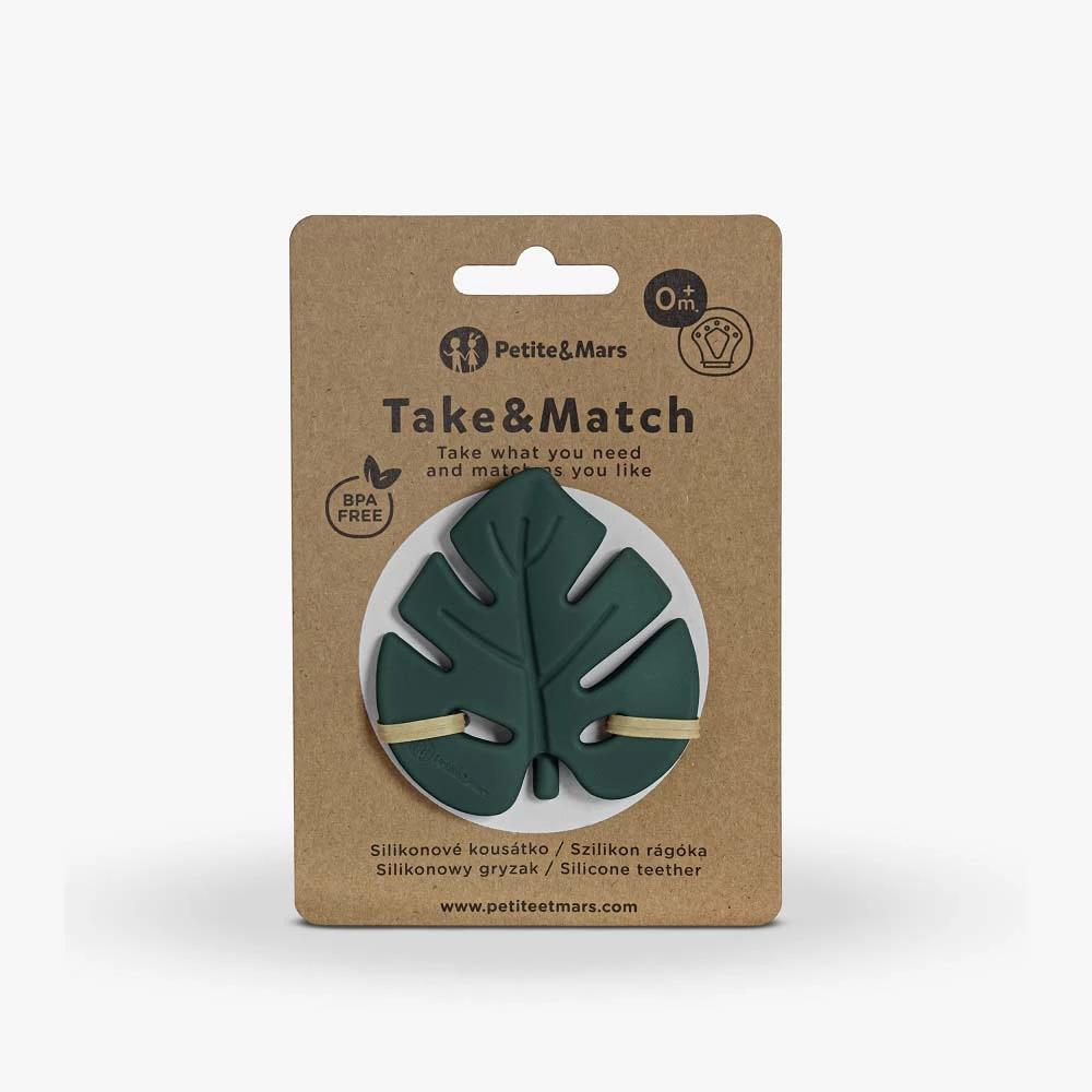 PETITE&MARS Kousátko silikonové TAKE&MATCH Misty Green 0m+