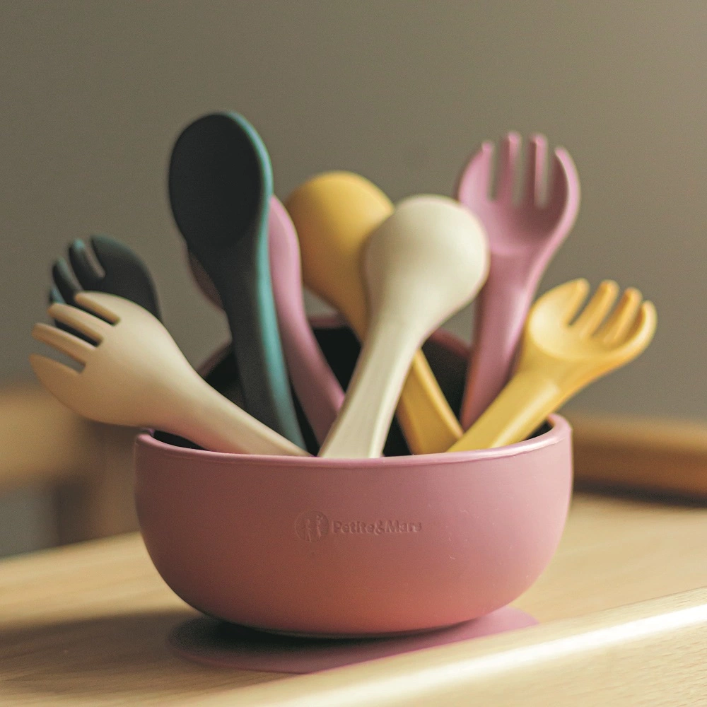 PETITE&MARS Příbor silikonový TAKE&MATCH Dusty Rose