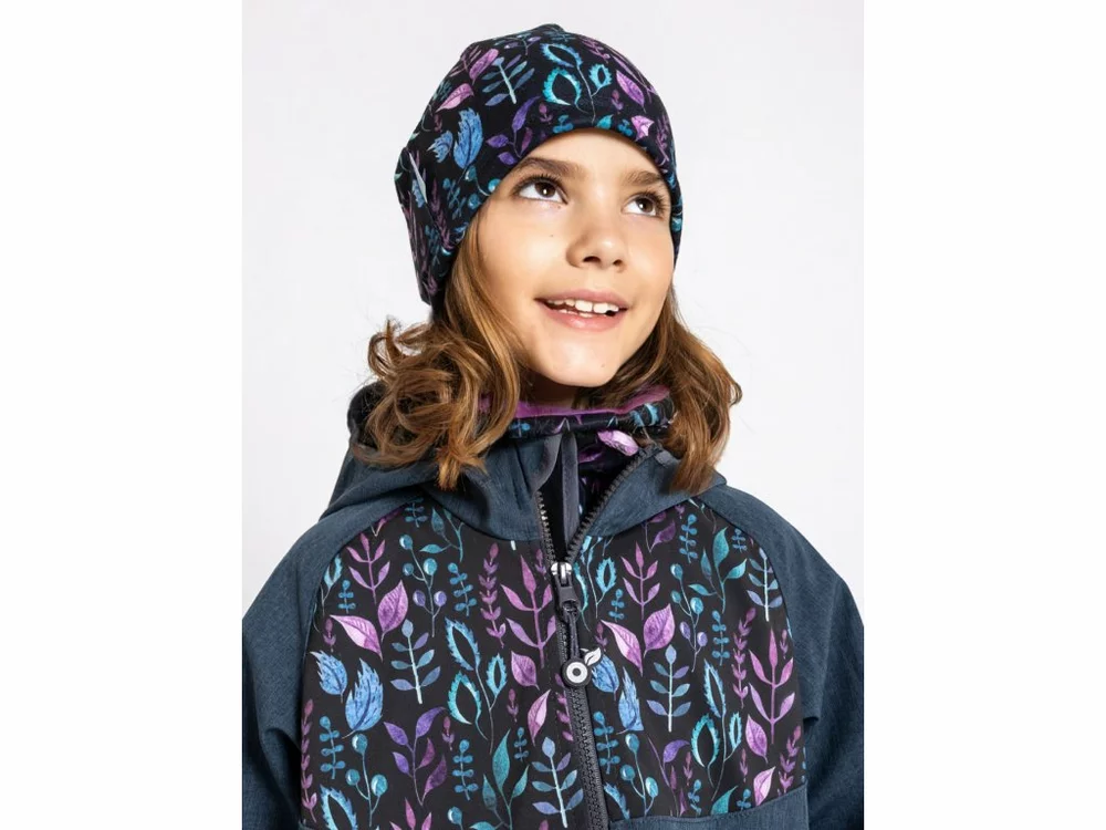 Dětská fleecová čepice spadená Unuo Lístečky