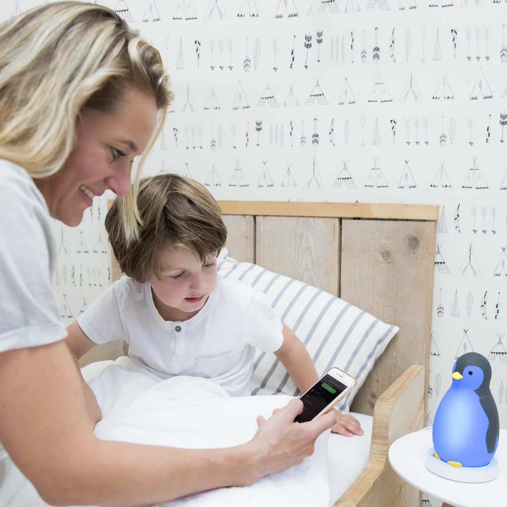 ZAZU Tučňák PAM šedý - sleeptrainer s bezdrátovým reproduktorem