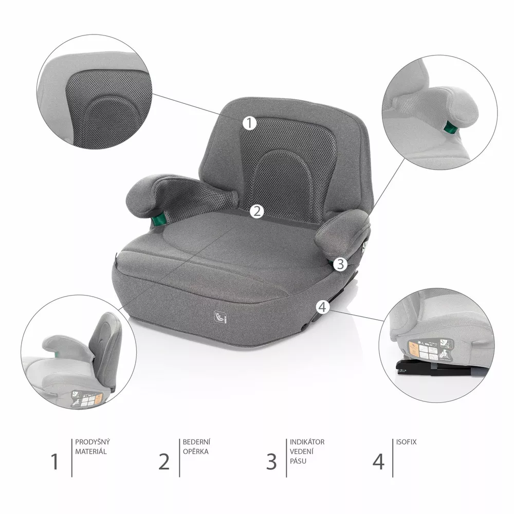 ZOPA Autosedačka iBooster i-Size Silver Grey