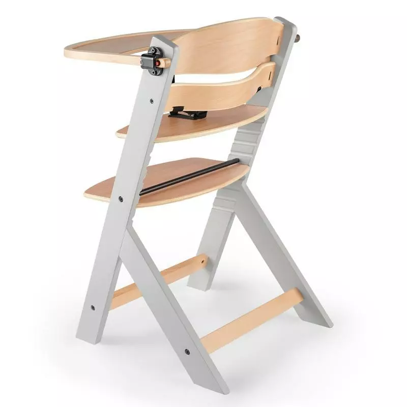 KINDERKRAFT Židlička jídelní Enock Grey Wooden Premium,