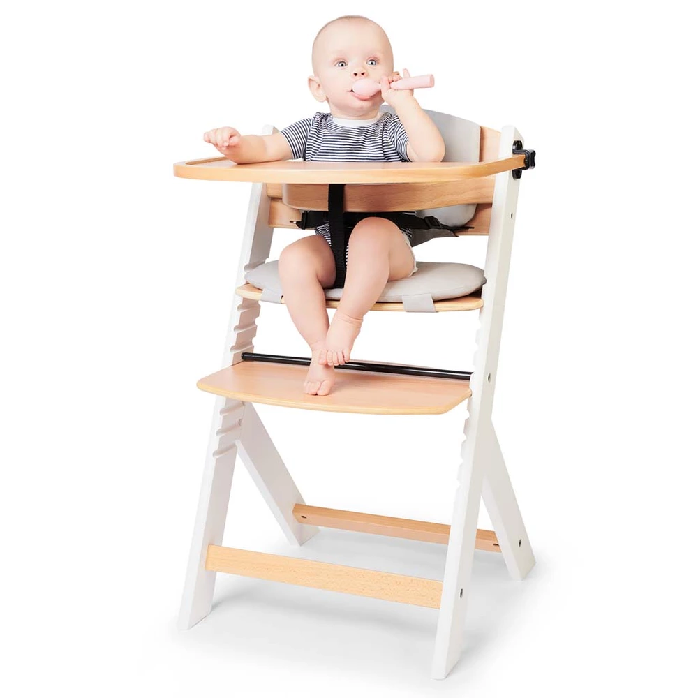KINDERKRAFT SELECT Židlička jídelní Enock s polstrováním White Wooden Premium
