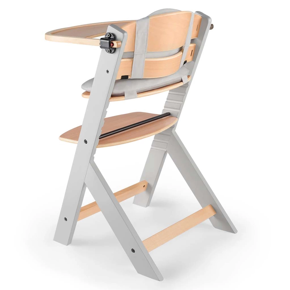 KINDERKRAFT SELECT Židlička jídelní Enock s polstrováním Grey Wooden Premium