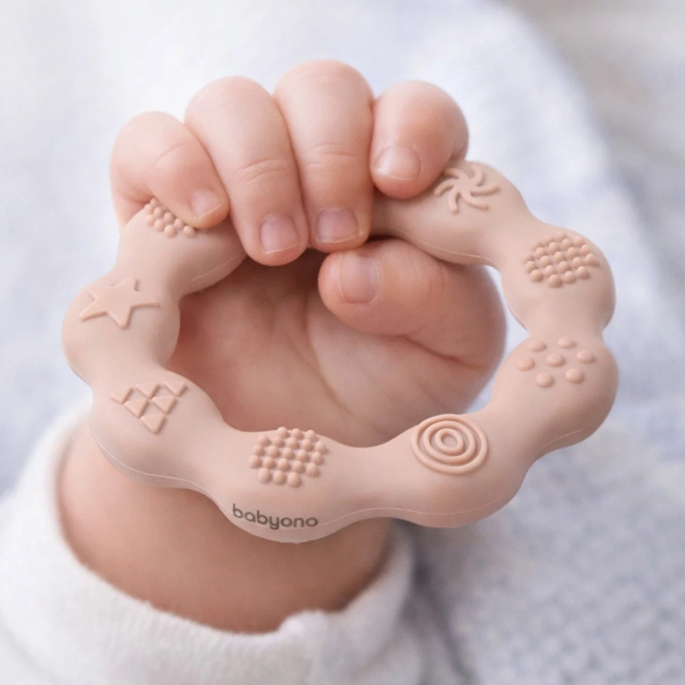 Silikonové kousátko Babyono Ring 825-04 Béžové