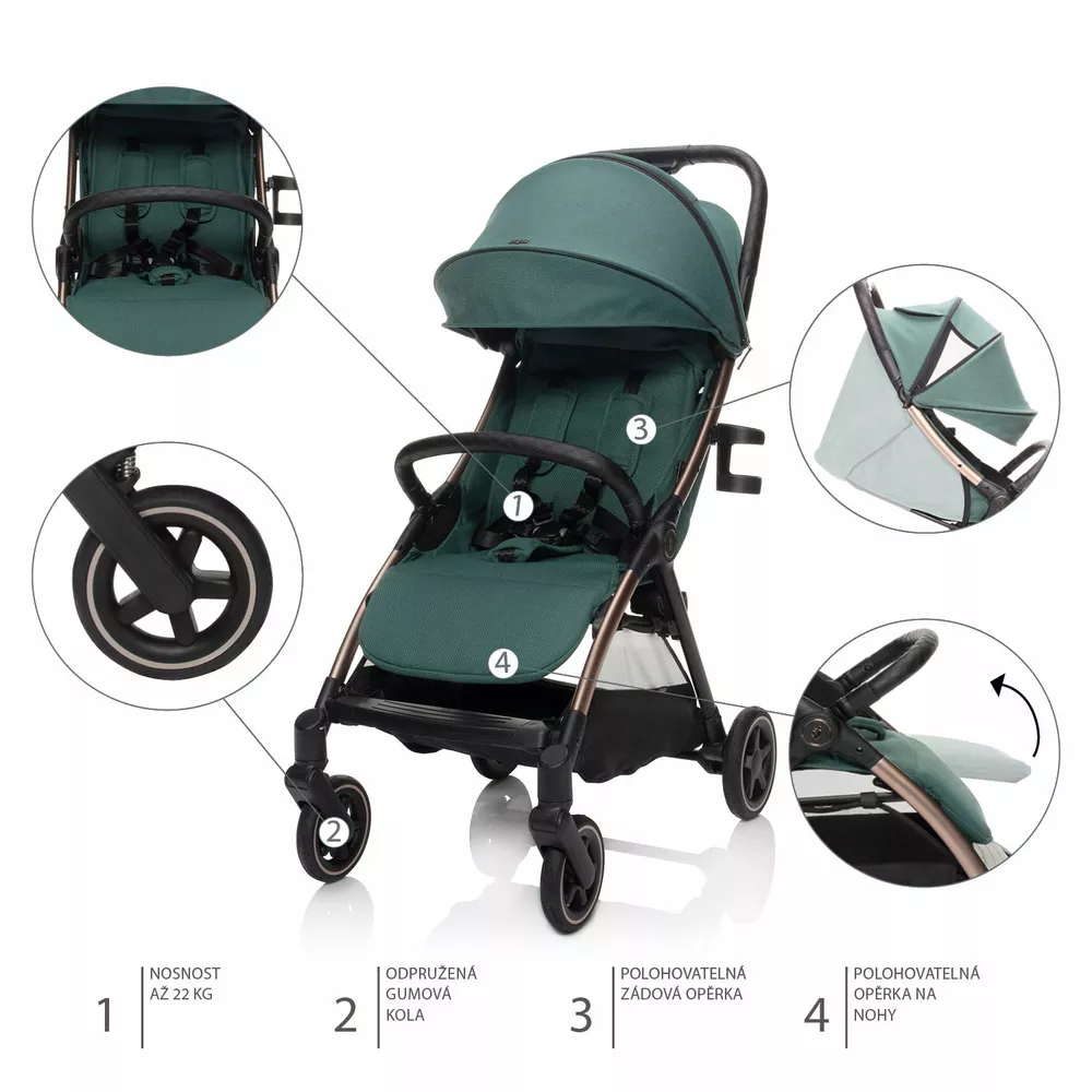 ZOPA Sportovní Kočárek Quiq 2 Antique Green/Black