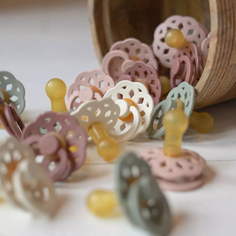 BIBS Boheme dudlíky z přírodního kaučuku 2ks  velikost 1 (0-6měs) Pale Butter/Dusty Pink