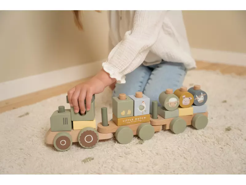 Little Dutch Vláček dřevěný traktor Farma