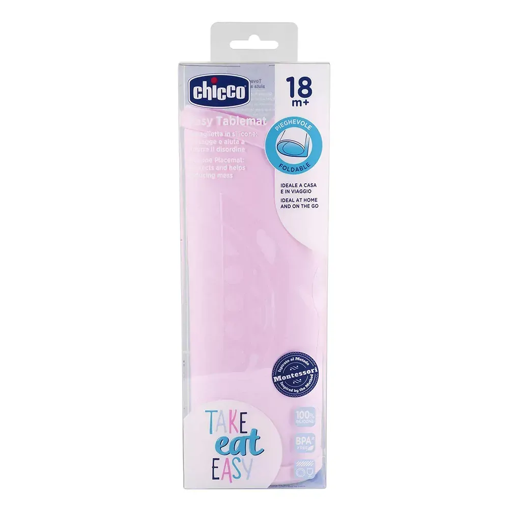 CHICCO Prostírání silikonové růžové 18m+