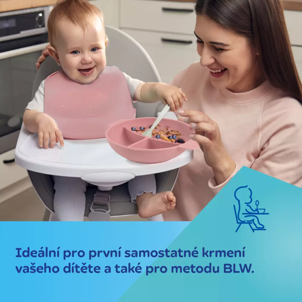 Canpol babies Silikonová dělená miska s přísavkou DOTS 360ml šedá