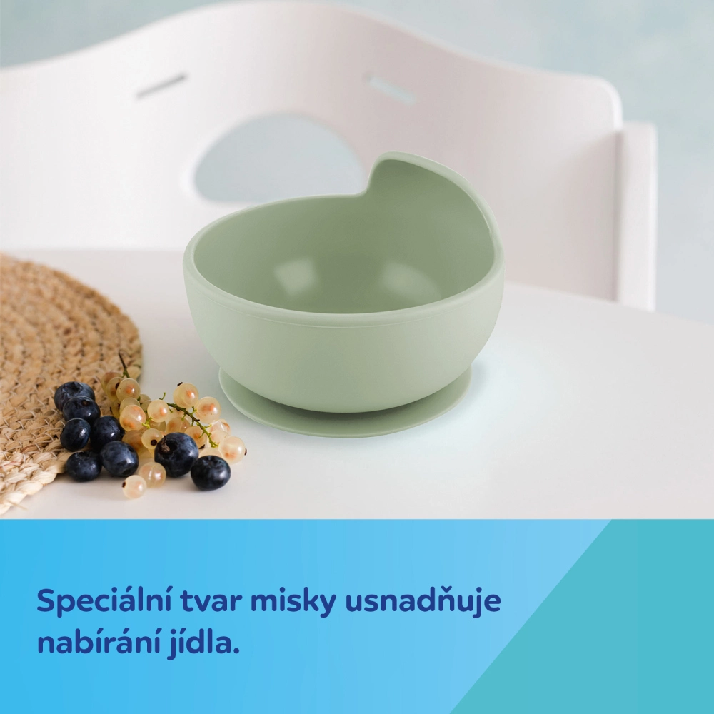 Canpol babies Silikonová miska s přísavkou 330ml zelená