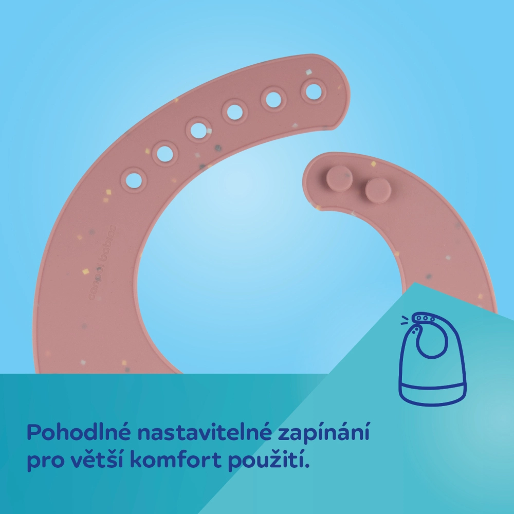 Canpol babies Silikonový bryndák s kapsou DOTS šedý