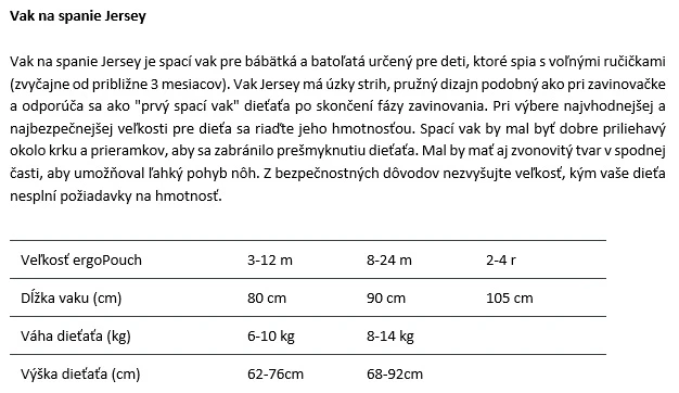 ERGOPOUCH Vak na spaní organická bavlna Jersey Oatmeal Marle 8-24 m, 8-14 kg, 2,5 tog