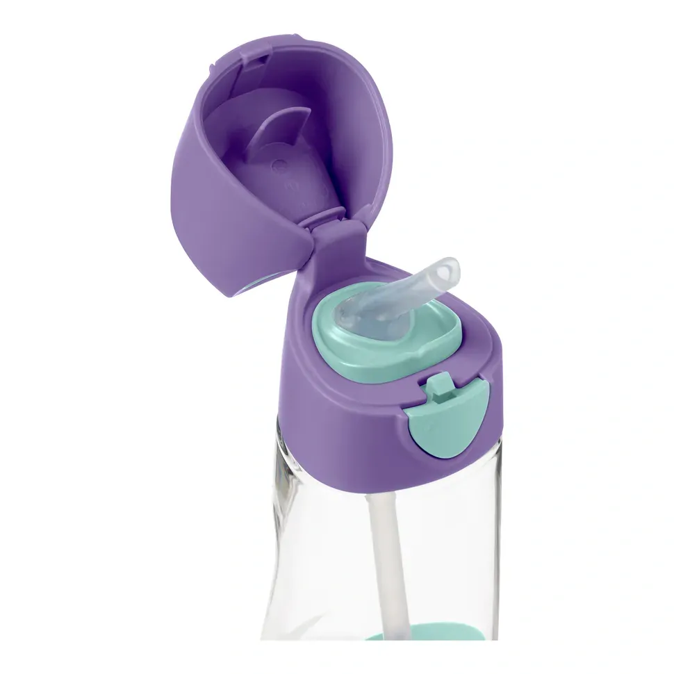 b.box Lahev na pití s brčkem 450 ml - Lilac/Pop