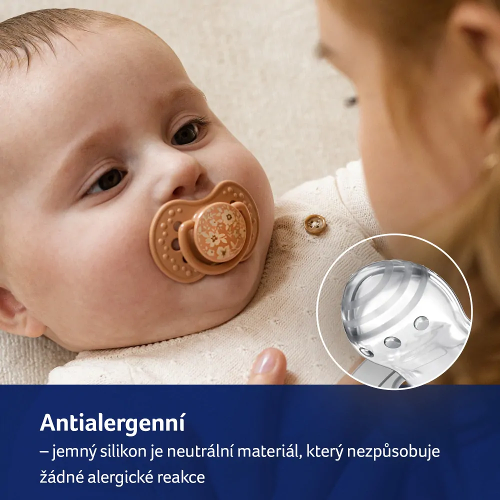 LOVI Dudlík silikonový dynamický BLOSSOM 0-3m 2 ks holka