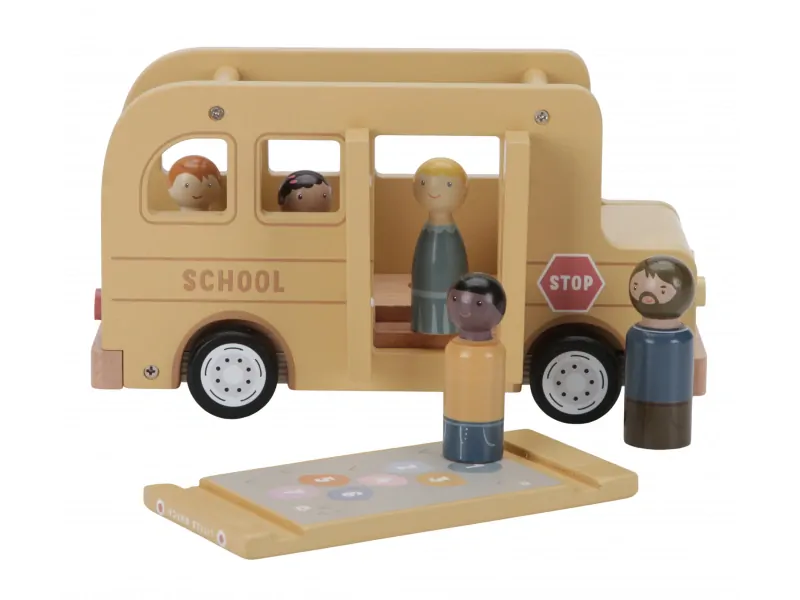 Little Dutch Školní autobus s figurkami dřevěný