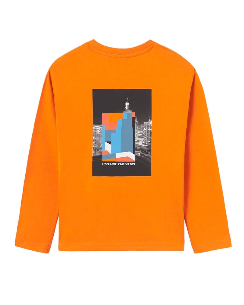 Chlapecké triko dlouhý rukáv Mayoral 7067 oranžové velikost 166