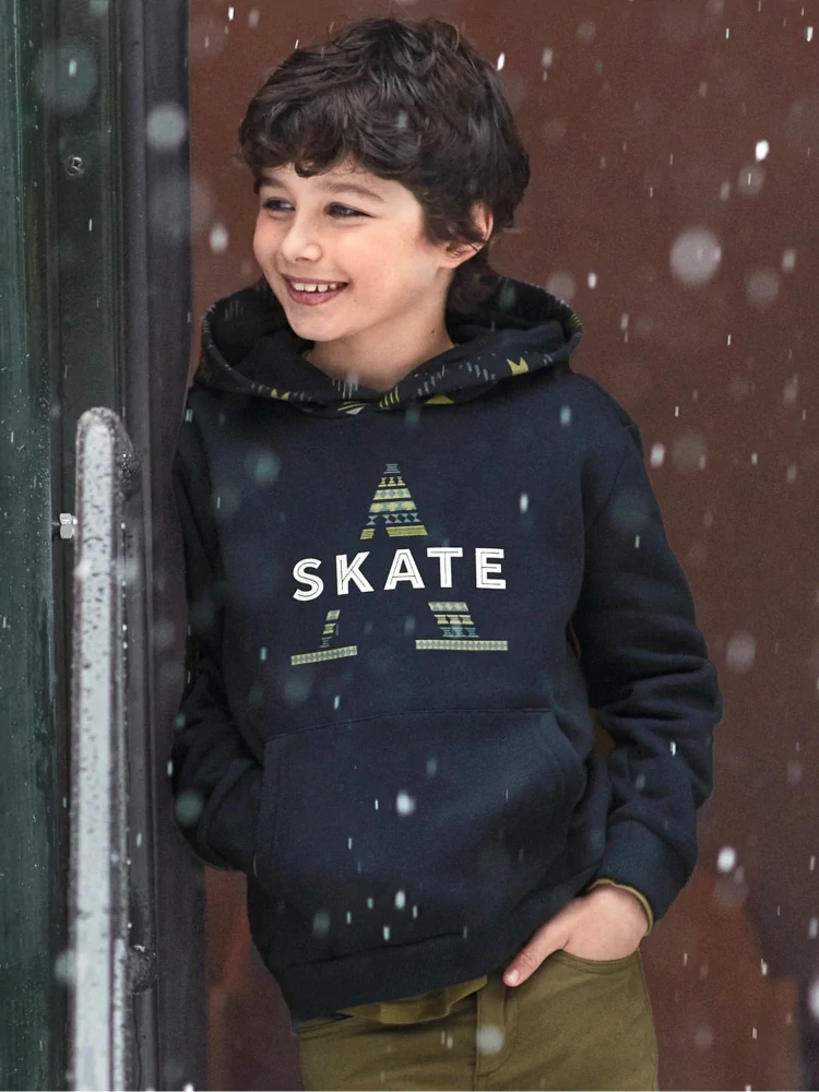 Chlapecká mikina s kapucí Mayoral  7449-87 tmavě modrá Skate