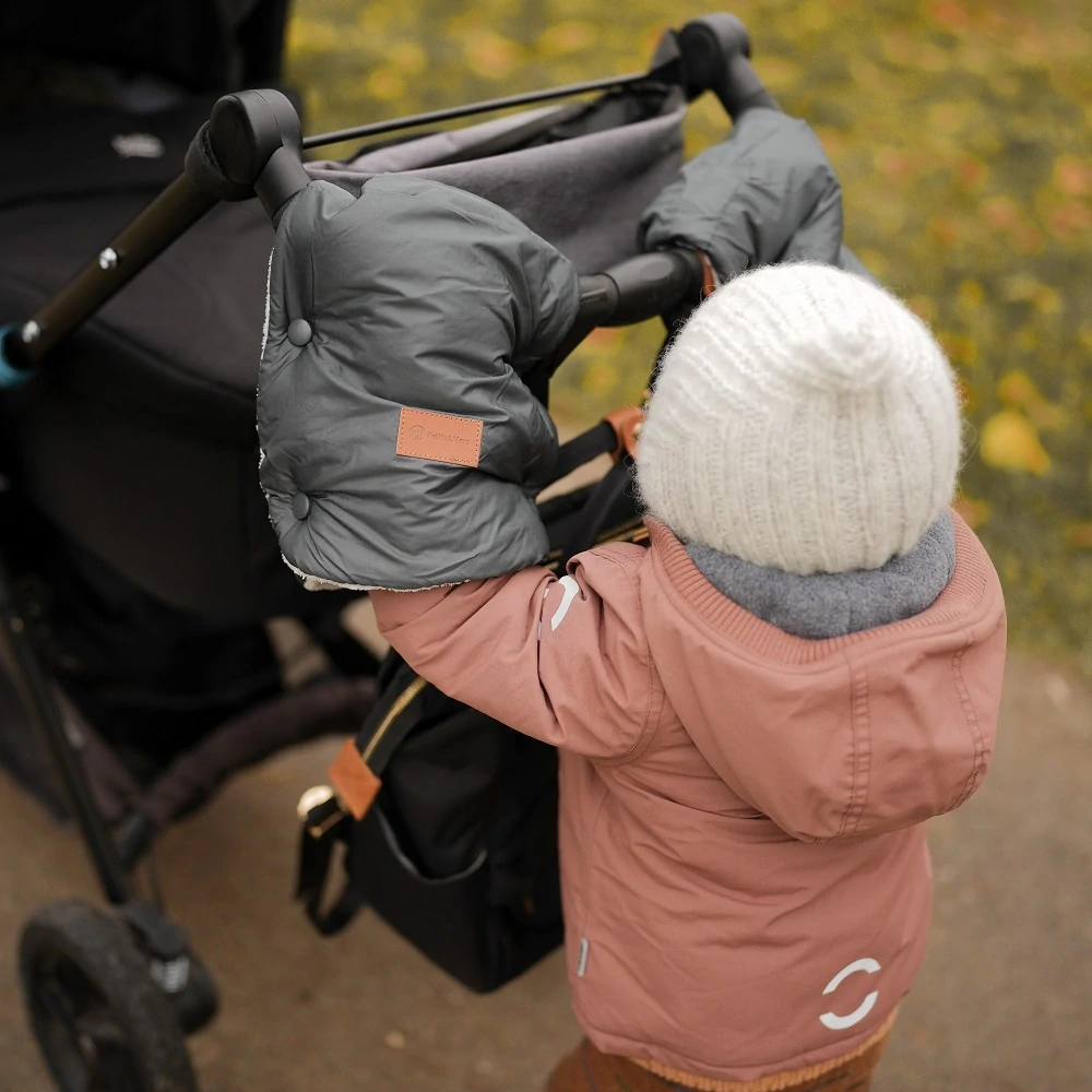 PETITE&MARS Rukávník / rukavice Jasie na kočárek Quiet Grey