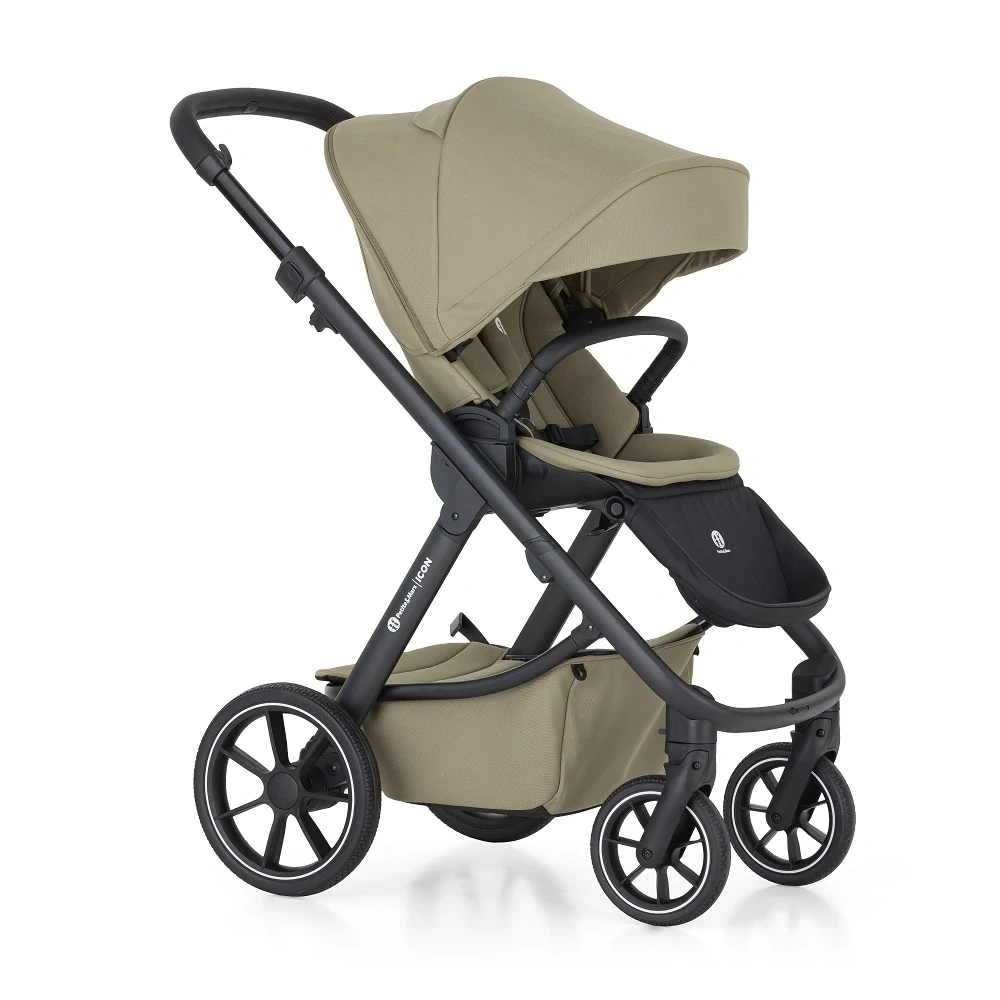 PETITE&MARS Kočárek kombinovaný ICON 2v1 Mossy Green XXL RWS + CYBEX Aton B2 i-Size + základna