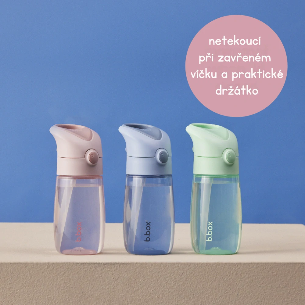 b.box Láhev na pití s brčkem Junior 380 ml - Blush /Crush