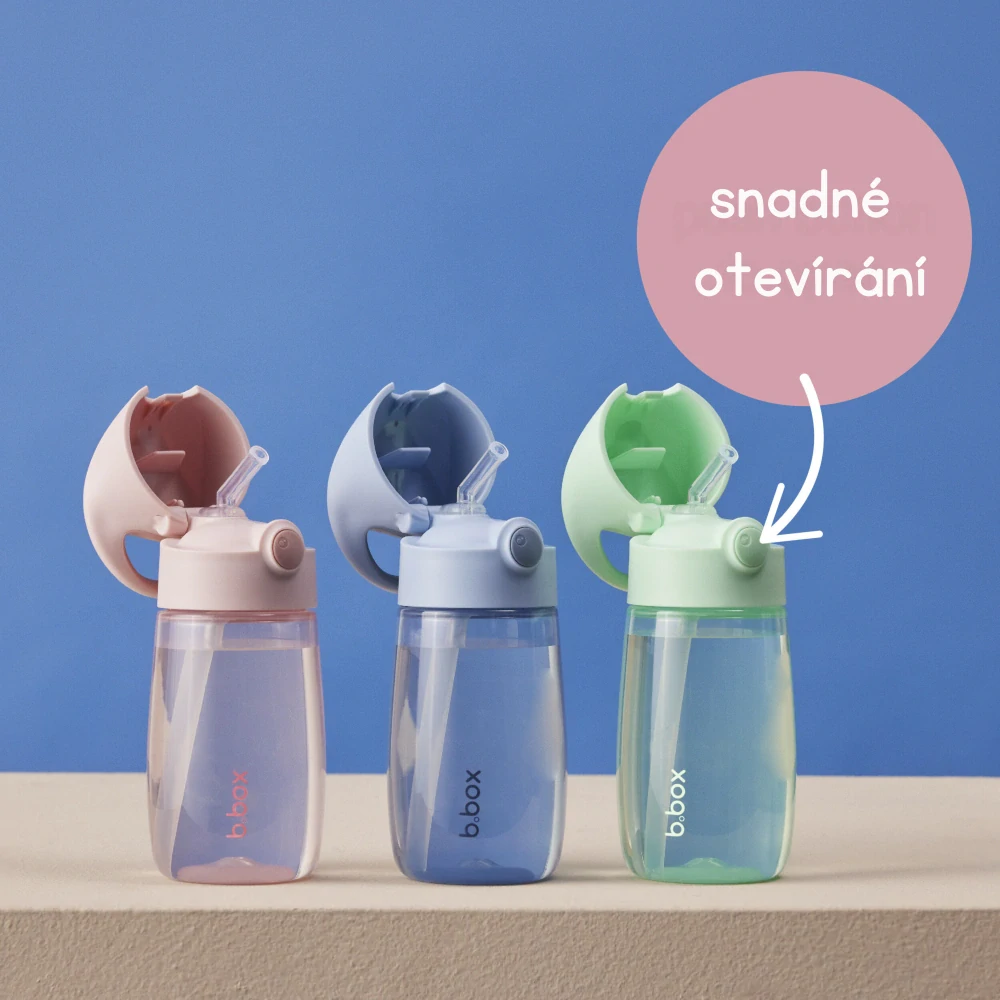 b.box Láhev na pití s brčkem Junior 380 ml - Spearmint