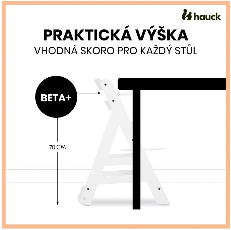 Hauck Beta+ B dřevěná židle, White