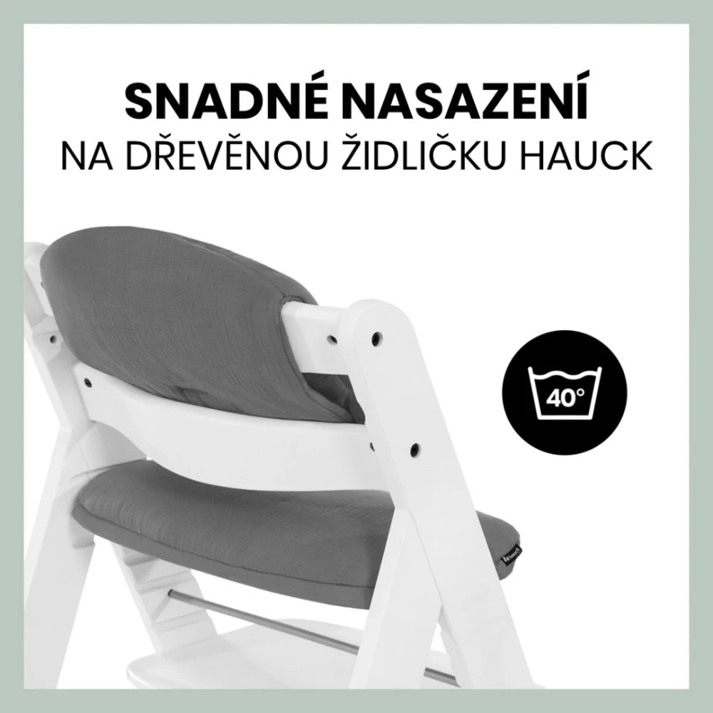 Hauck Polstrování Select na židličky Alpha+,Beta+ a Arketa, Muslin, Dark Grey
