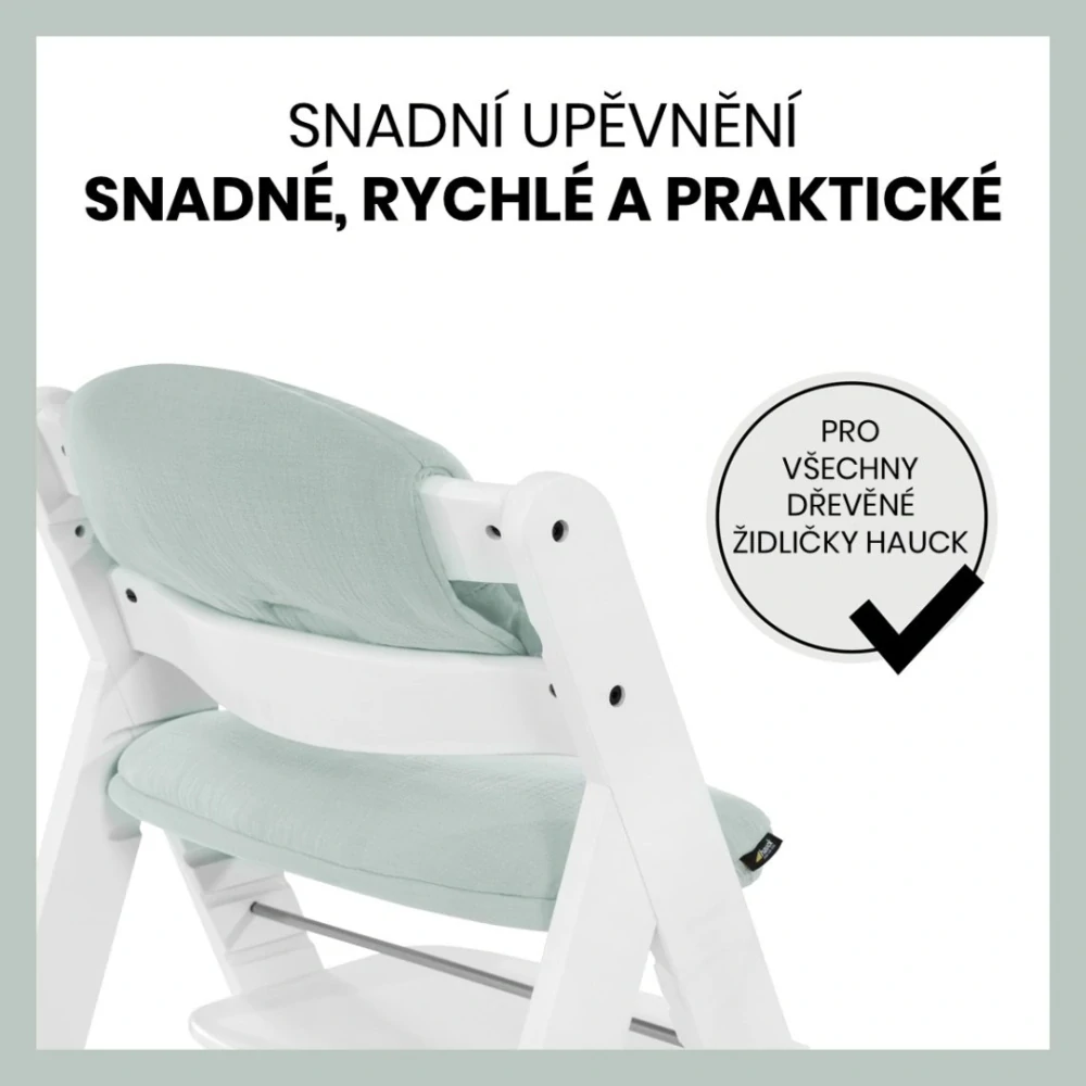 Hauck Polstrování Select na židličky Alpha+,Beta+ a Arketa, Muslin, Mint