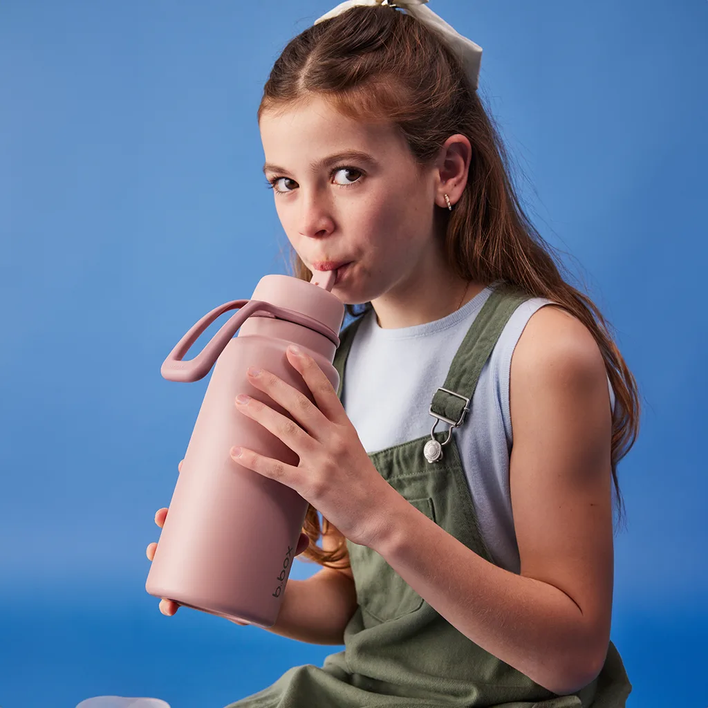 b.box Nerezová termolahev s brčkem 1L - Berry Smoothie