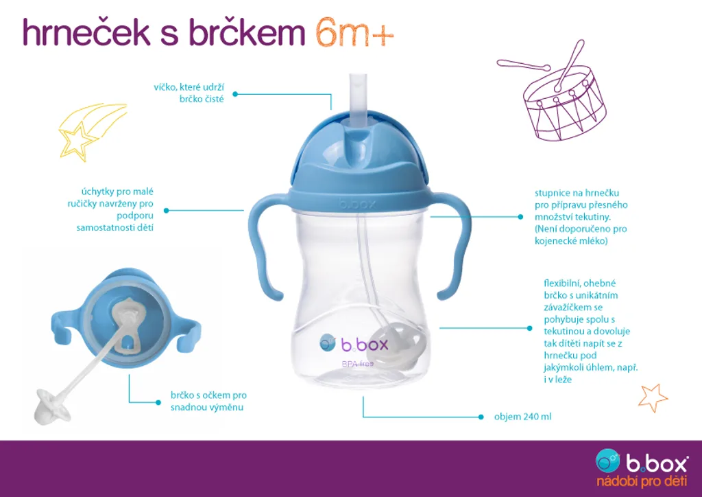 b.box Univerzální sada na pití 3v1,240ml - zelená  240 ml