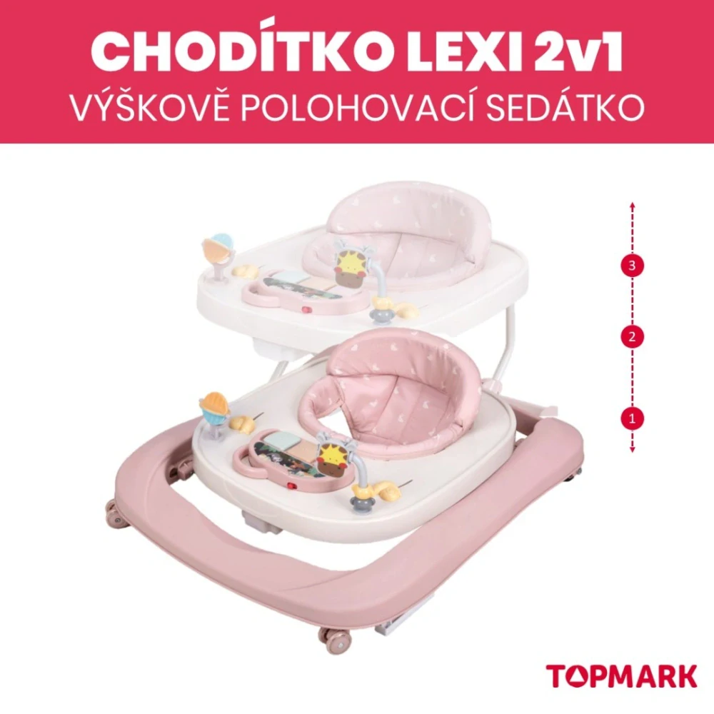 Chodítko Topmark LEXI 2v1 pink