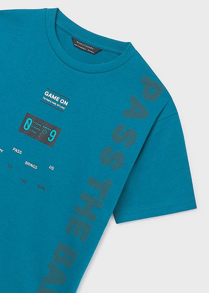 Chlapecké triko krátký rukáv Game Mayoral 6034-24 Tyrkysově modré