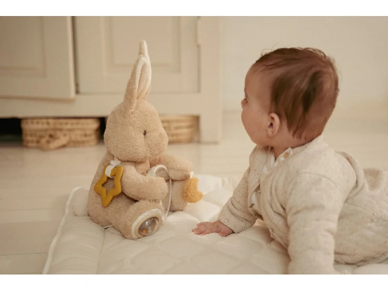 Little Dutch Králíček plyšový s aktivitami Newborn Naturals