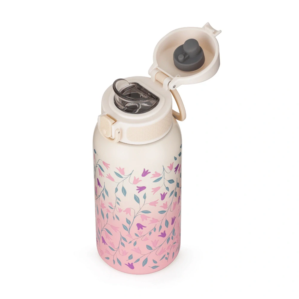 PETITE&MARS Láhev nerezová termo s náustkem 500 ml Delicate Flowers 36m+