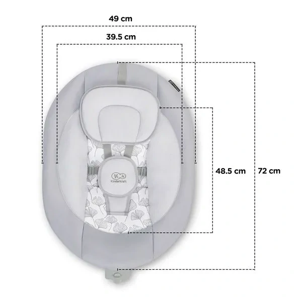 KINDERKRAFT Lehátko houpací s melodií 2v1 LULI grey, do 9 kg