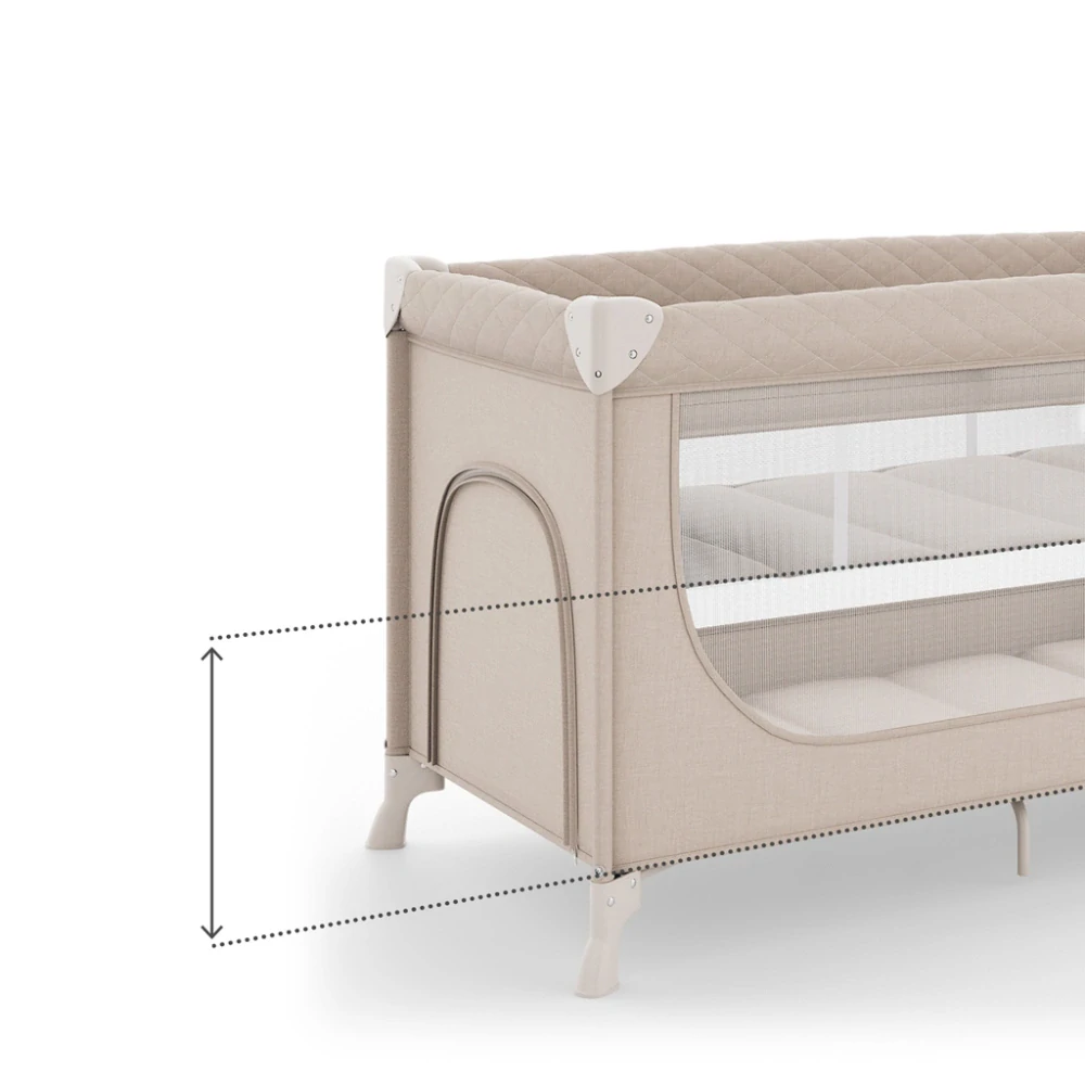 KINDERKRAFT Postýlka cestovní Leody Up Beige s příslušenstvím