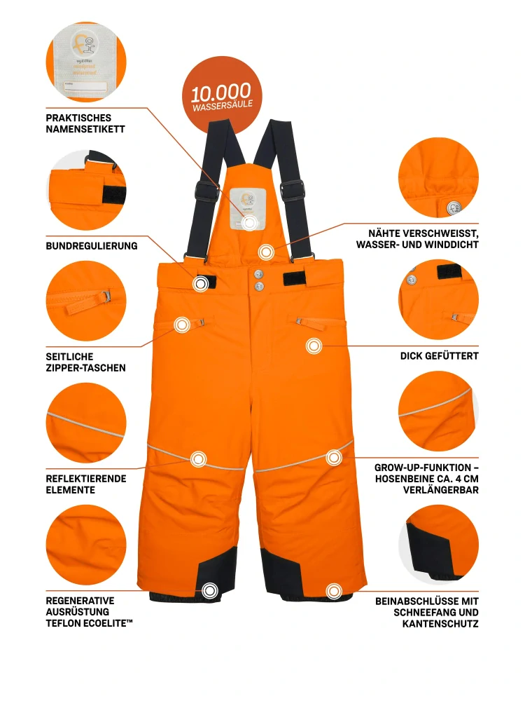 Killtec dětské lyžařské kalhoty 44823-00622 shocking orange velikost 98/104
