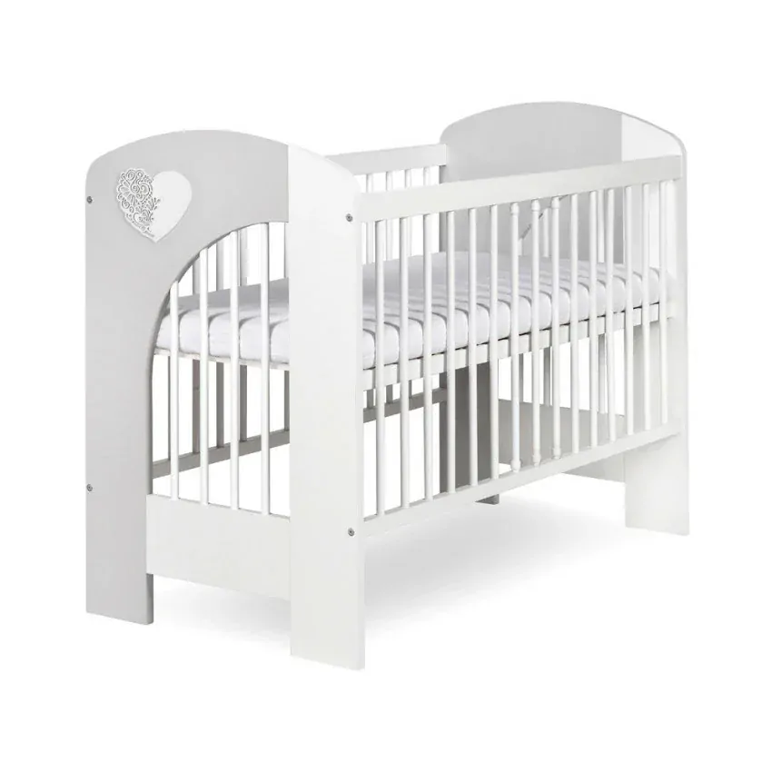 KLUPŠ Přebalovací komoda Nel Heart White-Gray
