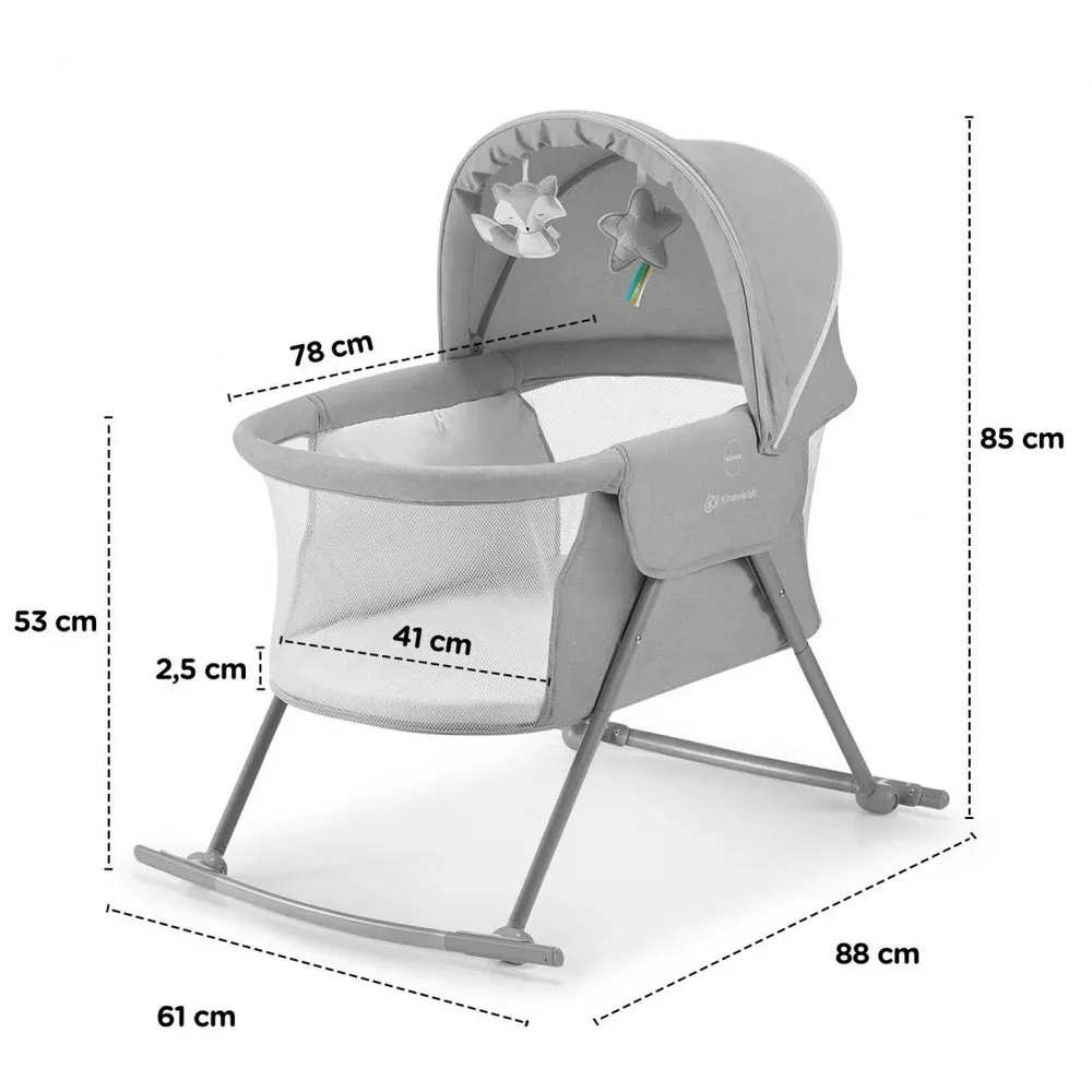 Postýlka dětská 3v1 Lovi Gray Kinderkraft
