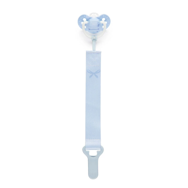 LOVI Stužka na dudlík s klipem BABY SHOWER modrá