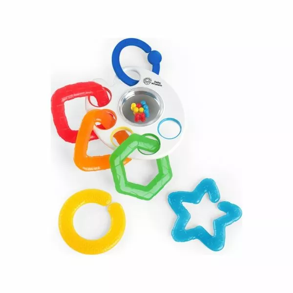 BABY EINSTEIN Kousátko s hrkačkou s C kroužky Shake, Rattle & Soothe™ 0m+