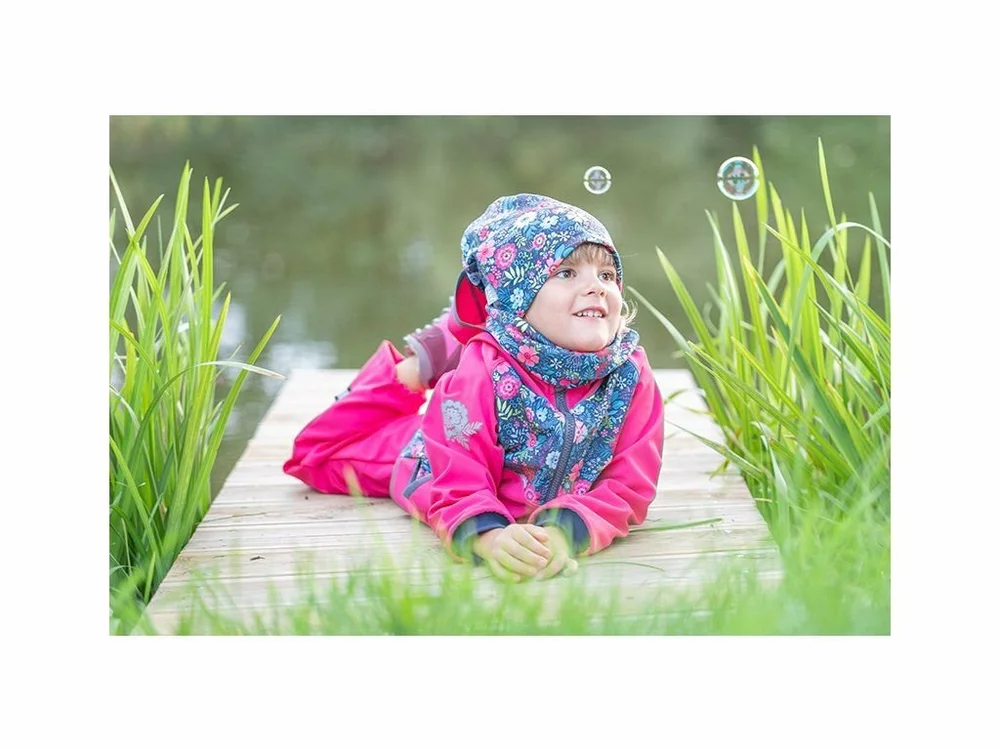 Dětská fleecová čepice Unuo Květinky velikost L