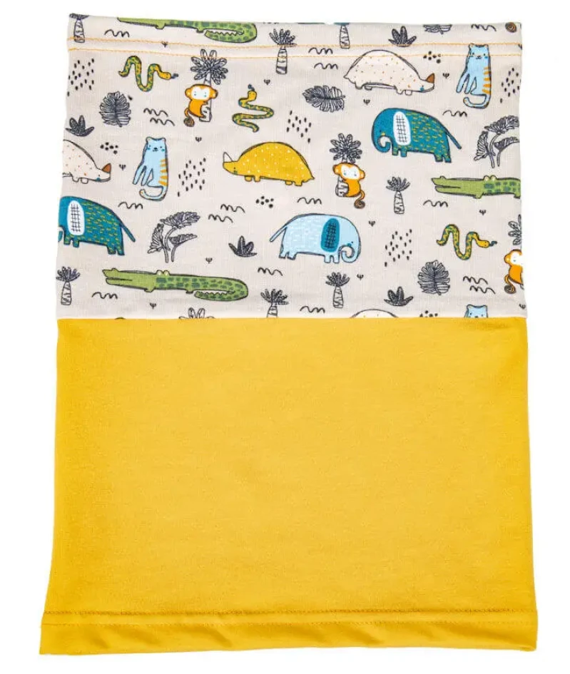 Bavlněná čepice Emitex s nákrčníkem dvouvrstvá zvířátka