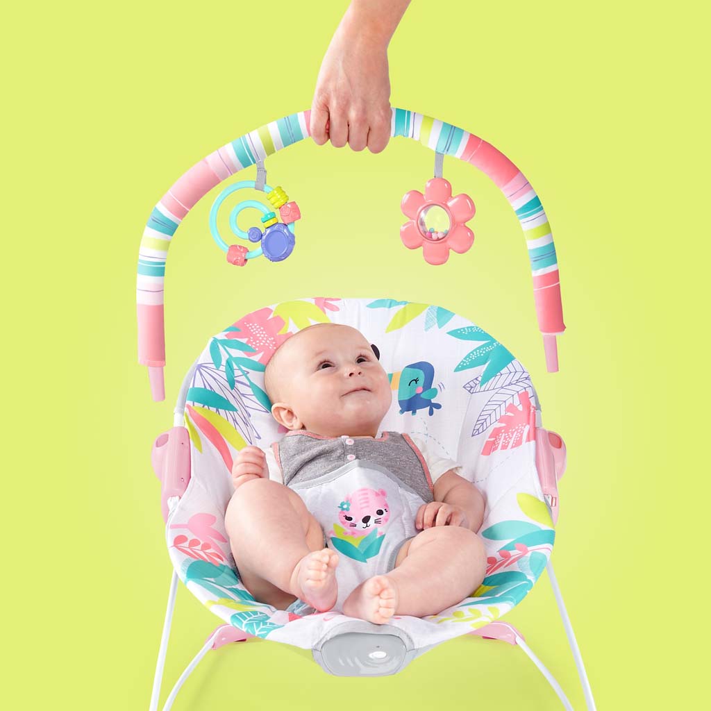BRIGHT STARTS Lehátko vibrující Flamingo Vibes ™ 0m +, do 9kg