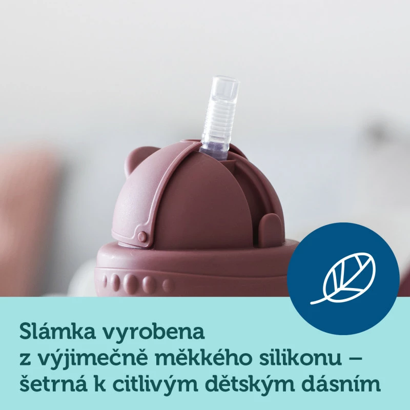 Canpol babies Nevylévací hrneček se slámkou a závažím 270ml BONJOUR PARIS modrý