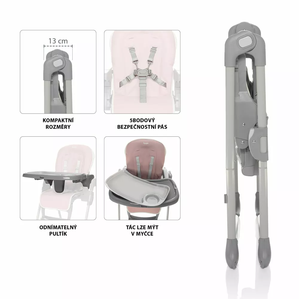 ZOPA Dětská židlička Pocket Ice Grey
