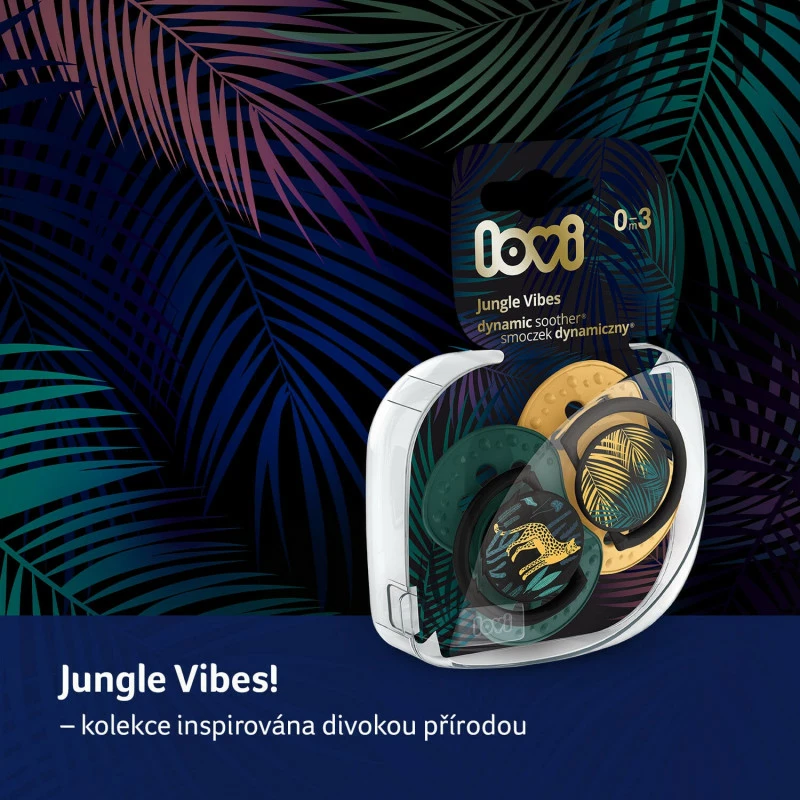 LOVI Dudlík silikonový dynamický JUNGLE VIBES 0-3m 2ks boy
