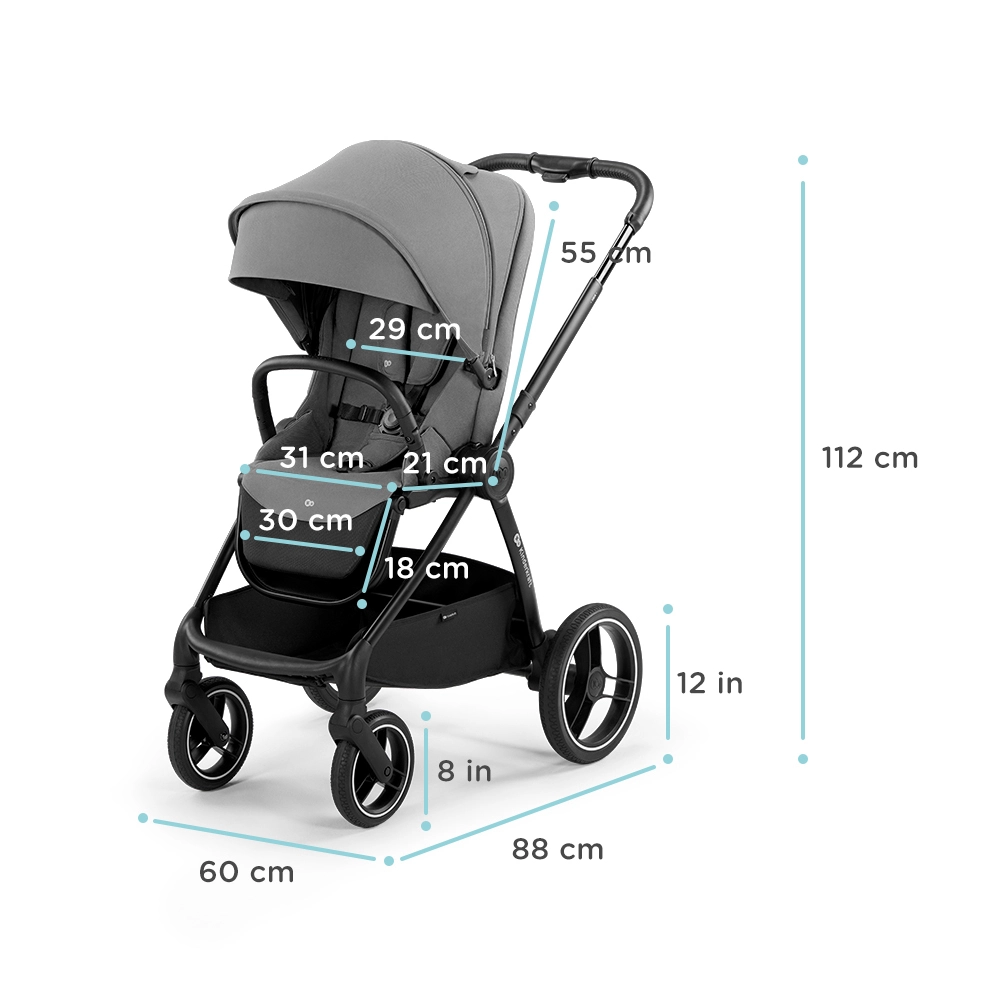 KINDERKRAFT SELECT Kočárek kombinovaný Nea 2v1 Midnight Black, Premium