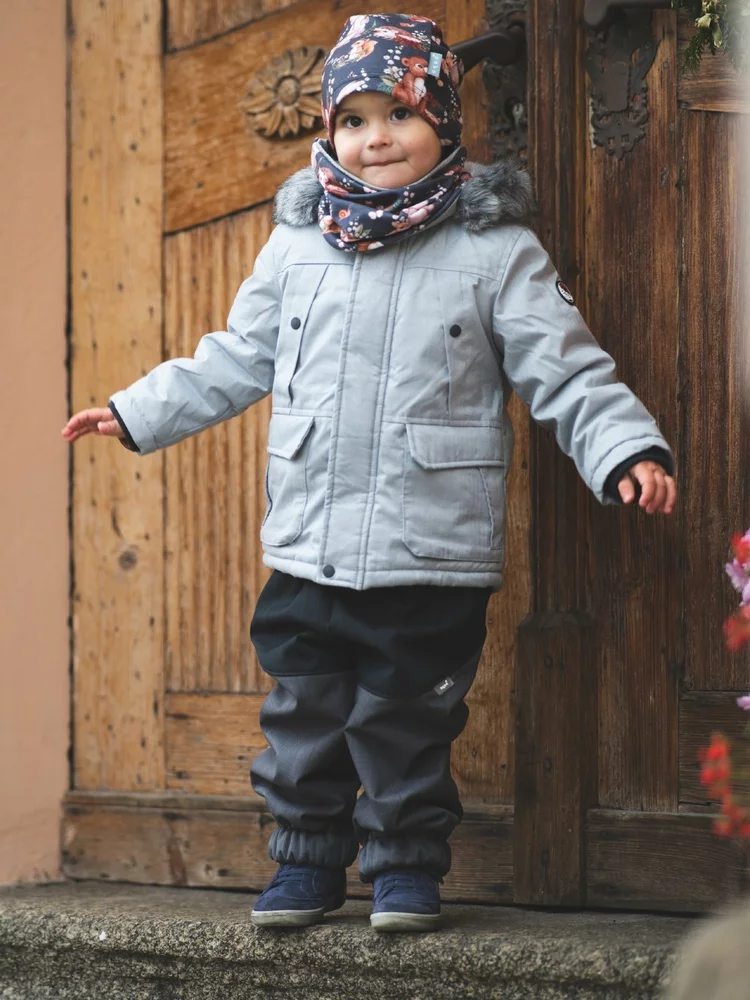 Batolecí Softshellové Oteplovačky Unuo s beránkem Light Černá Žíhaná velikost 80/86